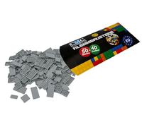 90 mattoncini da costruzione per piastrelle, 1 x 2, 2 x 2, 2 x 4, con gommini compatibili, 34 colori (411 - grigio chiaro)