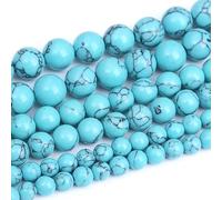 90 perline di pietra blu howlite turchese da 4 mm, gemma naturale, cristallo energia curativa, creazione di gioielli, fai da te, 38,1 cm