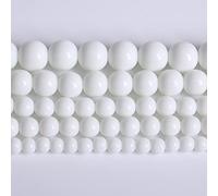 90 perline rotonde in porcellana naturale bianca da 4 mm, per la creazione di gioielli, distanziatori sfusi, distanziatori sfusi per braccialetti fai da te, filo da 38,1 cm (agata porcellana bianca, 4