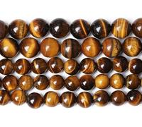 90 perline rotonde sfuse in occhio di tigre giallo naturale da 4 mm, per la creazione di gioielli, braccialetti, collane e orecchini fai da te