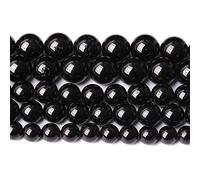 90 perline rotonde sfuse in tormalina nera naturale da 4 mm, per la creazione di gioielli fai da te (tormalina nera, 4 mm)