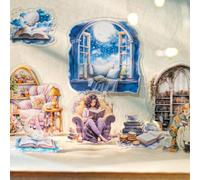 90 Pezzi Adesivi per Scrapbooking Kit per Reading,Scrapbooking Accessori with Girl per Album,Bullet Journal,Diario, Quaderni,Arti Fai Da Te(Reading Nights)