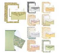 90 pezzi di carta da lettere con busta, 60 fogli A5 e 30 buste, 10 buste floreali, set di carta da lettere per inviti, biglietti di auguri, matrimonio, compleanno, lettera d'amore