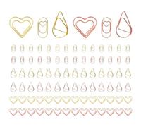 90 pezzi di graffette in metallo creative, graffette a forma di lacrima, piccole graffette a forma di cuore, graffette da scrivania a forma di cuore per ufficio, libri, documenti, nozze (oro rosa/oro)