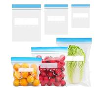 90 Pezzi Sacchetti Freezer Riutilizzabili, 3 Misure Sacchetti Congelatore Zip per Alimenti da Congelatore Sacchetti Riutilizzabili con Fondo Allargato Alimenti per Frutta Sandwich Verdure
