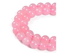 90 pietre di quarzo rosa naturale da 4 mm, distanziatori rotondi, perle di pietra sfuse per gioielli (quarzo rosa, 4 mm, 90 perline)