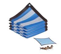 90% Rete Telo Ombra, 2x2m 3x4m 4x6m 5x5m 6x12m 7x8m 9x10m Panno Ombreggiante Resistente Ai Raggi UV Vela Ombreggiante, Tenda Da Sole Privacy Con Occhielli (Strisce Blu,2 * 3)