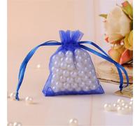 90 sacchetti in organza, 17 x 23 cm, con coulisse, piccoli sacchetti in organza, da riempire, sacchetti di lavanda, caramelle, sacchetti regalo per matrimoni, feste e Natale (blu reale)