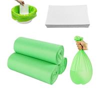90 Sacchetti Per Sedia WC, Sacchetti Usa e Getta Per Vasino, Con 60 Cuscinetti di Assorbimento d'acqua, Può Sssere Utilizzato per Vasino Portatile per Bambini da Viaggio, Wc Portatile per Anziani