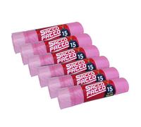 90 Sacchi Spazzatura ROSA pesca, sacchetti plastica con Manici, 55x65cm, sacchetti trasparenti PROFUMATI, sacchetti spazzatura, raccolta differenziata, raccolta differenziata esterno (90)