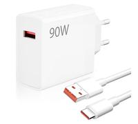 90 W Caricabatterie Rapido per Xiaomi 15 14 13 Ultra Poco F6 F7 X6 X7 Pro, Adattatore di Ipercarica Caricabatterie Turbo con 6A Cavo USB C 1m Compatibile con Redmi Note 14 13 12 11 Pro 14C 14T 13T Pad