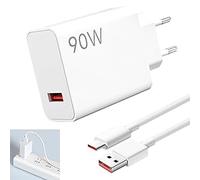 90 W Caricabatterie Xiaomi Rapido con Cavo USB C 2M, Caricabatterie 90 W HyperCharge Compatibile Redmi Note 13/14/14 Pro 5G/Xiaomi 13/14/15 Ultra/13T/13 Lite/POCO F7/F6/X7 Pro