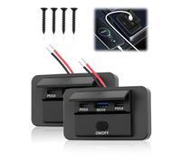 90 W, presa USB 12 V, 2 pezzi, caricatore da auto, 18 W, QC3.0, porta e doppia 36 W, PD3.0, adattatore presa USB da incasso con interruttore a pulsante per auto, campeggio, auto, camion, moto