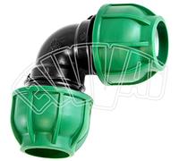 90 X 90 MM GOMITO 90 GRADI CURVA A COMPRESSIONE - TUBO PN IRRIGAZIONE GIARDINO