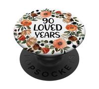 90 Years Loved 90th Birthday funny 90 Year Old Women's PopSockets PopGrip Adesivo
