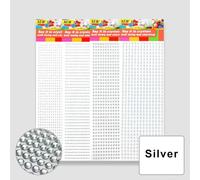 900/504 Pezzi di Adesivi in Acrilico con Strass Scintillanti, Gemme, Diamanti, autoadesivi, abbellimenti per Scrapbooking, Fai da Te, Artigianato, Argento, 4 mm, 900 Pezzi
