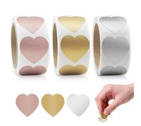 900 adesivi da grattare CNYMANY cuore etichette autoadesive (2,5 cm) per giochi, feste, regali, cartoline, promozioni - oro, argento, rosa