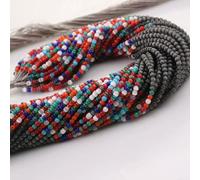 900 pezzi di perline di vetro occhio di gatto da 2 mm, rotonde, sciolte, distanziatrici, piccole perline per la creazione di gioielli, braccialetti fai da te, accessori per collane, 5 fili, 6.L.Grig