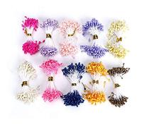 900 pezzi di stami doppi misti casuali pistilli artificiali da 3 mm stami per la creazione di fiori fai da te mini fiori di perle artificiali stami pistilli decorazioni per la casa