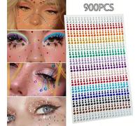900 pezzi di strass colorati per il fai da te, adesivi ad occhio arcobaleno per arte, esibizioni di festival musicali, accessori per gioielli e trucco per il viso con molteplici stili 900 pezzi in 15 