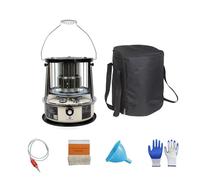 9000 BTU Stufa a Gasolio per Casa Riscaldamento a Stoppino Serbatoio Da 4,6 Litri Riscaldamento Di Emergenza Senza Elettricità Riscaldatore per Campeggio,Emergenze,Off-white-completeset