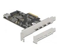 DeLOCK Scheda PCI Express x4 per 4 x USB Type-C 1 x USB Tipo-A - SuperSpeed USB 10 Gbps - Fattore di forma a basso profilo (Delock PCI Express x4 Karte zu 4x USB Type-C ext. 1x USB Type-A int. SuperSp