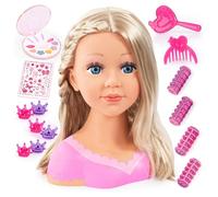 90088AA Bayer Design, Testa da truccare e pettinare Charlene Super Model con Accessori, capelli biondi