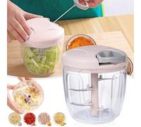 900ml tritacarne manuale per uso domestico, tritaglio per aglio, tagliaverdure multifunzione, schiacciaaglio, robot da cucina, tritatutto per verdure e frutta, schiacciacipolle, accessori da cucina bl