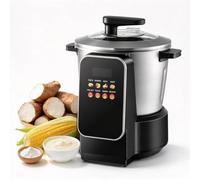900W Macchina automatica da 6L per impasti densi e yam pestato | touch screen e timer, acciaio inox antiaderente; ideale per cucina africana (Banku, Ugali, Amala); porzioni per 5-6 persone