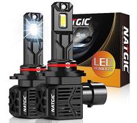 9012 HIR2 LED Lampadina del Faro, NATGIC 9012 LED Lampadina con Ventilatore 500% di Luminosità 20000LM 100W 6500K Bianco allo Xeno HIR2 LED Lampadine per Auto Alogene Hi/Lo Beam kit di Ricambio, Nero