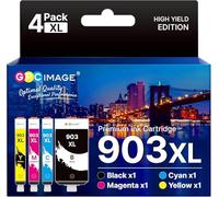 903XL Multipack per cartucce HP 903 XL compatibili con cartucce Officejet 6950 Officejet Pro 6970 6960 6974 (nero/ciano, magenta, giallo, confezione da 4)