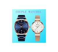 (9067-rose-white)Set di orologi da coppia 2020 Orologi Curren per uomo e donna Orologi dorati minimalisti
