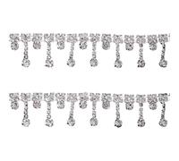 90cm DIY Glass Rhinestone Fringing Crystal Chain Strass Tassels Wedding Decoration Sew On Garment Banding(2.3cm)