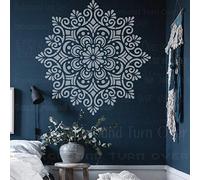 90cm Huge Giant Mandala Indian Arabic Ethnic Round Stencil Stencil Dipingere Grande Modello Di Mobili Riutilizzabile Piastrella Pavimentazione Nicchia Modelli Di Parete Per I Semi Mandala