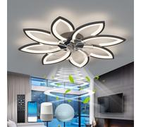 90cm,Plafoniera Con Ventilatore Da Soffitto Camera Da Letto,Intelligente Pale Da Soffitto Con Luce E Telecomando,Alexa Forma A Fiore,APP Dimmerabile,DC, Estiva & Invernale,Per Il Soggiorno-White