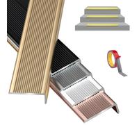 90cm Profilo Per Scale In Alluminio A Forma Di L, Strisce Antiscivolo Per Gradini, Profilo Per Bordi Scale - Larghezza 3/4/5/7/10cm, Facile Da Installare, Disponibile In Cinque Colo(Gold,70*30mm)