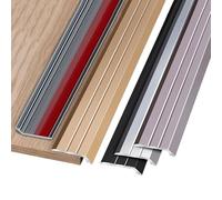 90cm Striscia di Transizione per Pavimento Alluminio Striscia di Soglia Autoadesivo, Profilo di Transizione Pavimento per Dislivello di 2-5mm(Gold,3pcs)