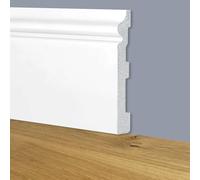 90ml bancale di Battiscopa Zoccolino BIANCO mod. ETNICO 180x19x2000mm in POLIMER