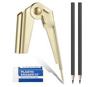 90mm Compasso Tracciare Regolabile Multiuso Set, Compasso Lavorazione del Legno Tracciatore di Marcatura Precisa, Compasso Falegname con Matita Gomma per Disegno Geometria Carpenteria