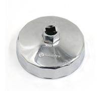90mm Inner Diameter Alloy Oil Filter Wrench Cap Stycle 15 Flutes Silver Tone