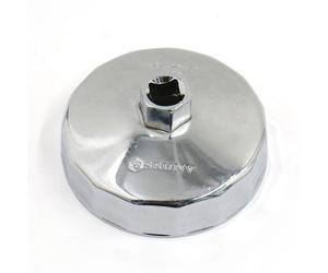 90mm Inner Diameter Alloy Oil Filter Wrench Cap Stycle 15 Flutes Silver Tone