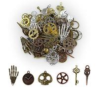 90PCS assortiti Steampunk Gears ciondolo scheletro vintage ciondolo misto per collana braccialetto creazione di gioielli accessorio (bronzo e argento colore misto)
