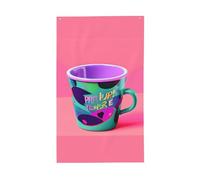 90's Cup Design Stampa Bandiera Decorativa Tutte Le Stagioni Stampa Modello Unilaterale Stampa Interni Esterni Display Trasparente