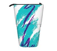 90's Cup Design Stampato Matita Astuccio Penna Astuccio Telescopico Sacchetto Portamatite In Piedi Trucco Sacchetto Organizzatore Cosmetico Borsa Box Unisex, Nero , Taglia unica, Da viaggio