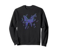 90s Cyber Butterfly Che Si scioglie nello Spazio con Le Stelle Felpa