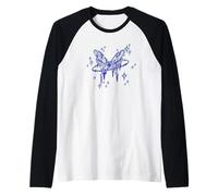 90s Cyber Butterfly Che Si scioglie nello Spazio con Le Stelle Maglia con Maniche Raglan