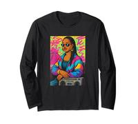 90s Hip Hop Mona Lisa Retro Urban Art Design Maglia a Manica