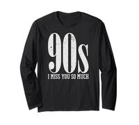 90s I Miss You So Much Distressed Nostalgia Quote Maglia a Manica