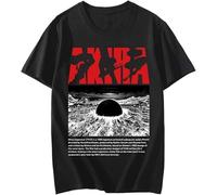 90s Japan Akira Graphic T Shirts Vintage Manga Kaneda Shotaro Men Harajuku Fashion O-Neck Tee Streetwear Casual Top Black