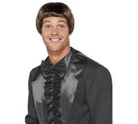 90s Marrone Ciotola Taglio Parrucca Uomo Costume Celebrità Costume